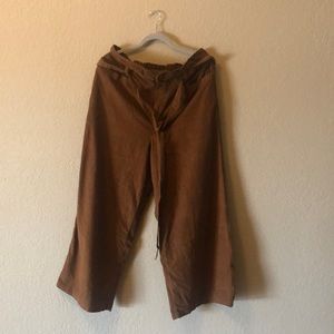 Wide leg corduroy pants